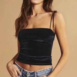 Abercrombie Navy Velvet Tank Top